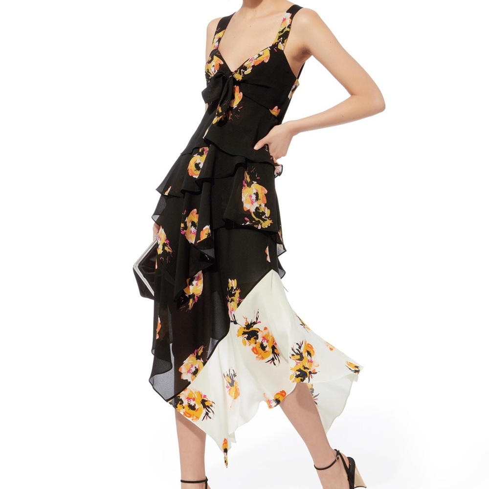 Alc 100%silk asymmetrical dress
